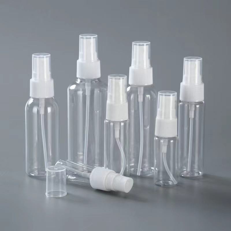 Factory Outlet 5ml 10ml 30ml 50ml 60ml 100ml Pet Spray Bottle Face Mist Clear Plastic Chloroform Spray Bottle