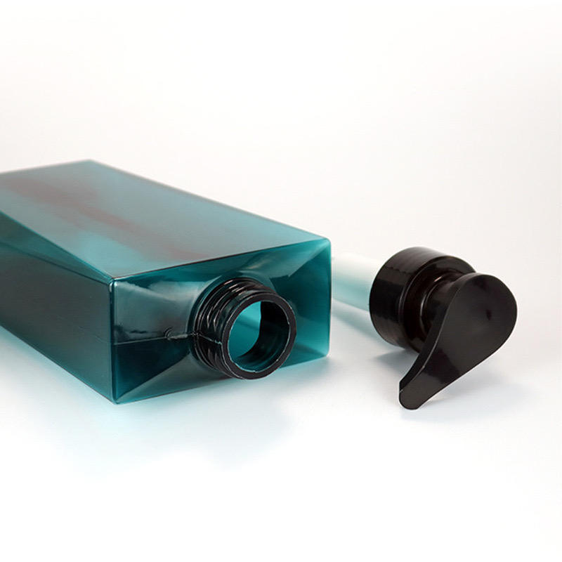 260ml 750ml 1000ml Custom square PETG Skin Care Cosmetics Packaging Container Plastic Shampoo Bottle With Emulsion Pump