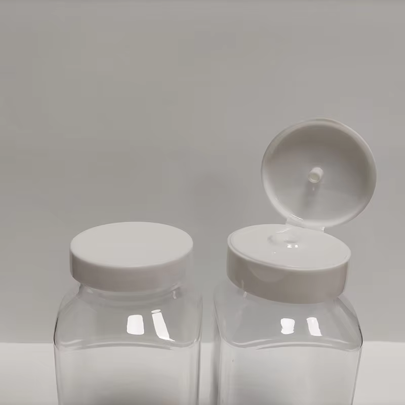 Factory in Stock 16oz PET Plastic Square Bottle Wide Mouth Packaging Bottles