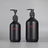 Custom Luxury Matte Black Frosted PET Plastic Pump Bottle Shampoo Bottle Cosmetic Packaging