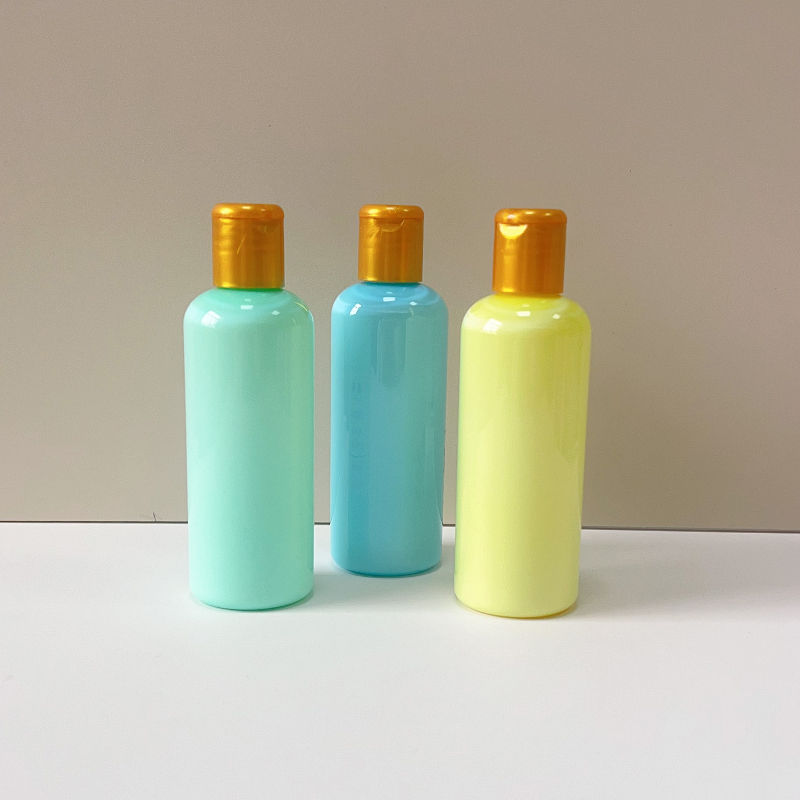 120ml Personal Care Lotion Packaging Container Clamshell Pet Round Extruded Plastic Bottle Shampoo Bottle