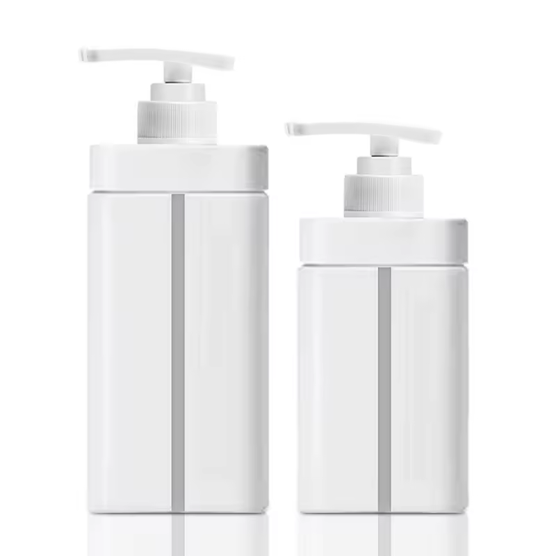 500ml 720ml HDPE Plastic Body Wash Bottle Visible Liquid Level Line Shampoo Bottle Cosmetic Emulsion Packaging Container