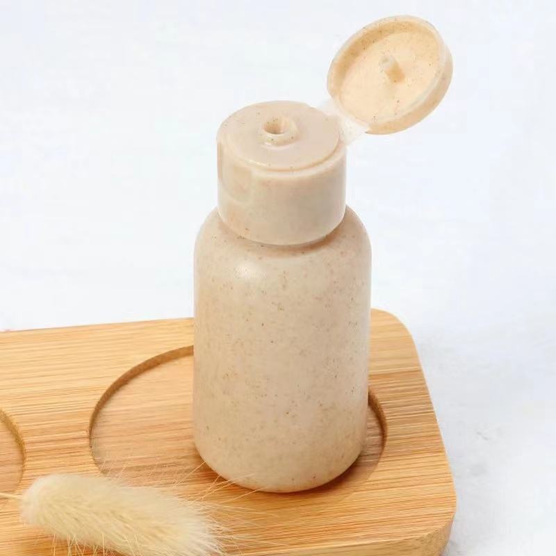 Eco Friendly 35ml 60ml 100ml Degradable Shampoo and Conditioner Bottle Wheat Straw Material Plastic Bottles