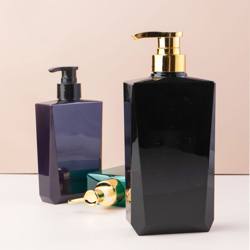 260ml 750ml 1000ml Custom square PETG Skin Care Cosmetics Packaging Container Plastic Shampoo Bottle With Emulsion Pump