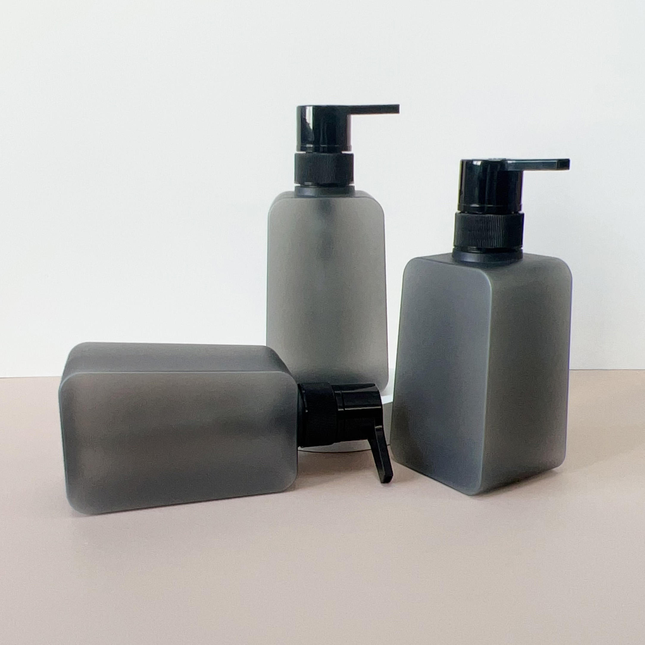 50ml 250ml 450ml 750ml square Cosmetic Shampoo Skin Care Packing Lotion Pump PETG Frosted Plastic Bottle