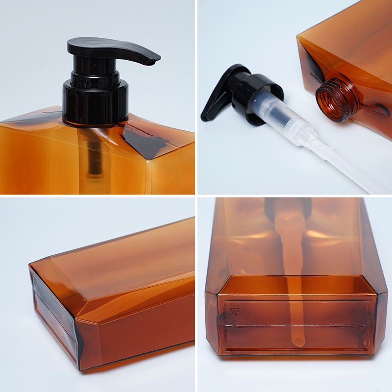 Brown Color 260ml 750ml 1000ml Luxury PETG Shower Gel Shampoo Lotion Pump Bottles