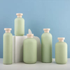 300ml to 650ml HDPE Plastic Green Round Bottle Body Wash and Body Lotion Packaging for Cosmetic Plastic Containers