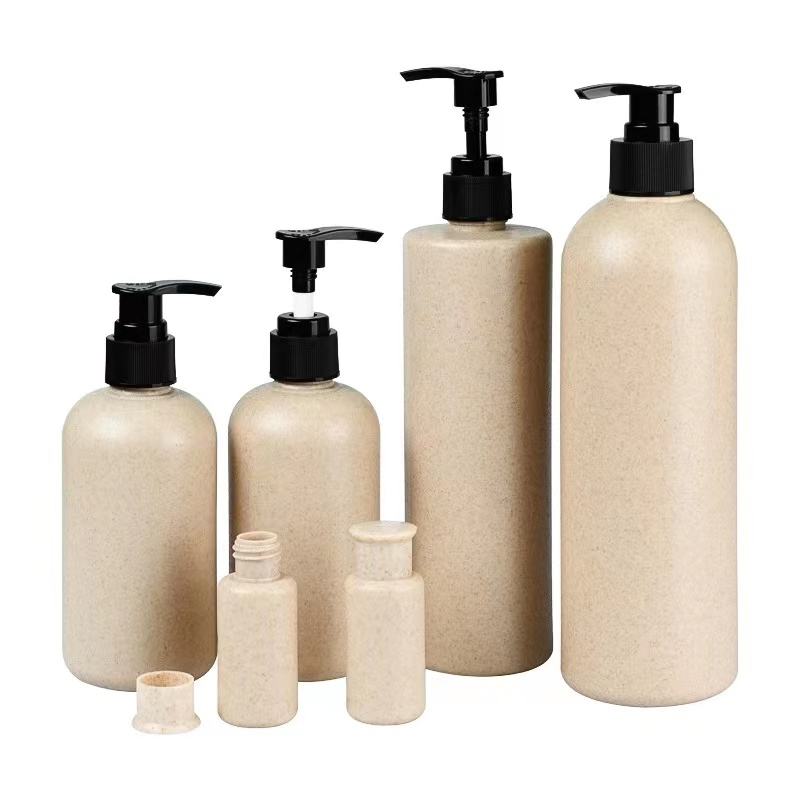 China Manufacturer Eco Friendly Degradable Biodegrade Material Wheat Straw Plastic Cosmetic Skin Care Bottles