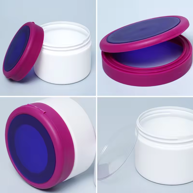 240ml 300ml 500ml HDPE Plastic Skin Care Cream Jar Body Scrub Hair Mask Jar Soft Touch