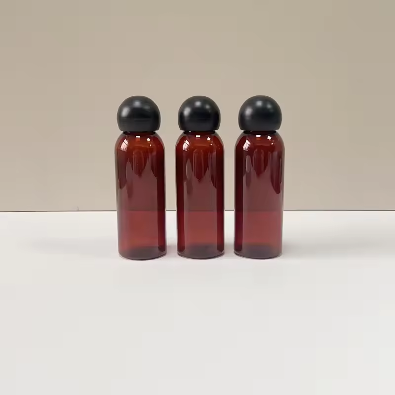 Factory Direct Sales of Refined Oil Bottles 70ml Pet Ball Cap Plastic Bottle Emulsion Empty Mushroom Cap