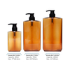 Brown Color 260ml 750ml 1000ml Luxury PETG Shower Gel Shampoo Lotion Pump Bottles