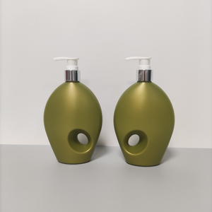 Customized 300ml Shower Gel HDPE Bottle With Handle for Shampoo Flat Plastic Empty Lotion Pump Bottles