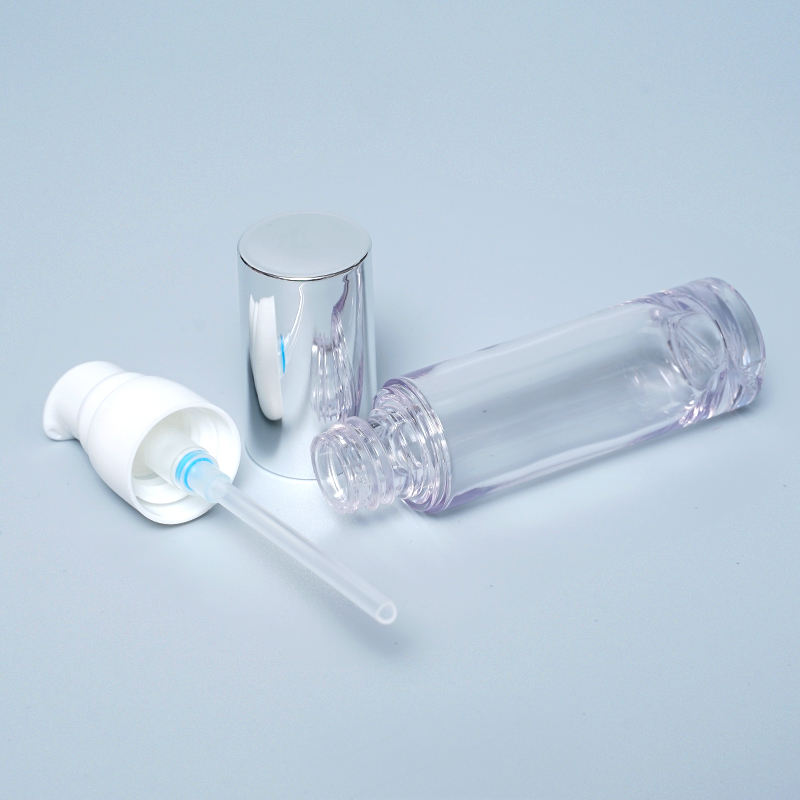 Luxury Custom Spray Pump Lotion Plastic Petg Bottles With Electroplated Cover