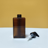 New High Quality 30ml 150ml 260ml 500ml PETG Plastic square Amber Shampoo Plastic Bottle