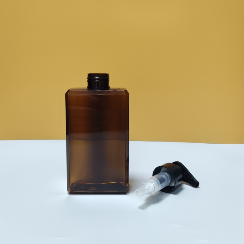 New High Quality 30ml 150ml 260ml 500ml PETG Plastic square Amber Shampoo Plastic Bottle