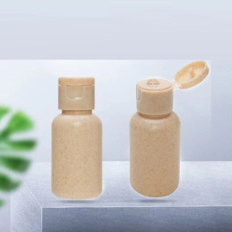Eco Friendly 35ml 60ml 100ml Degradable Shampoo and Conditioner Bottle Wheat Straw Material Plastic Bottles